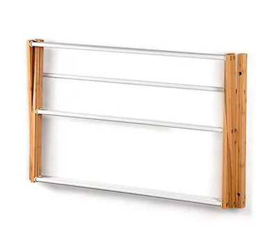 Produktbild von KESPER faltbarer Wand-Wäschetrockner aus Bambus und Metall / Wäscheleine