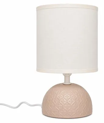 Productafbeelding van Aigostar keramische tafellamp, nachtlamp met halveer-ovale voet, stoffen lampenkap, E14-fitting, snoerdimmer, geschikt voor slaapkamer, woonkamer, hal - H24cm (donkerbruin)