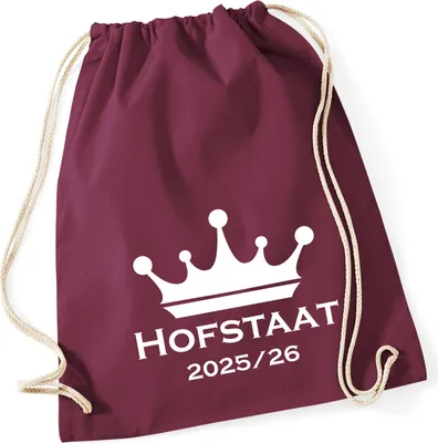 Produktbild von Huuraa Turnbeutel Hofstaat 2025/26 Schützenfest 12 Liter Burgundy Baumwolle Rucksack Geschenkidee