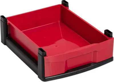 Produktbild von Betzold Box mit Rahmen aus biobasiertem treeNside-Material, Größe: klein, Rahmenfarbe: schwarzer Rahmen, Boxenfarbe: rot