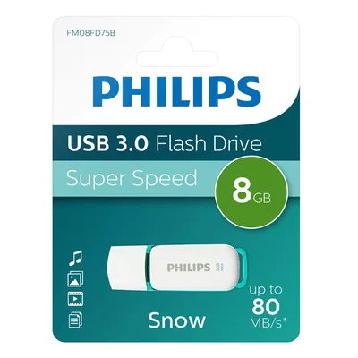 Produktbild von Philips USB-Stick 8GB Snow, USB 3.0, Farbe: Grün