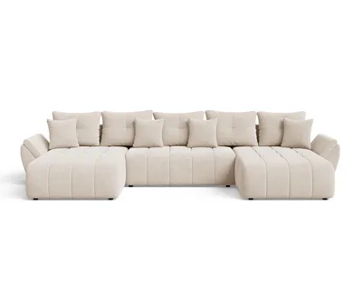 Produktbild von GrainGold Ecksofa U-Form Decor U - Ecksofa mit Schlaffunktion, Bettkasten - Wohnlandschaft, Wohnzimmer Sofa - Eckcouch Beige (Monolith 02)