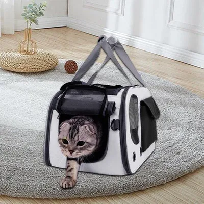 Image de Cage de transport pour petits animaux de compagnie, chats, chiens, lapins : 45 cm (L) x 30 cm (l) x 5 cm (H)