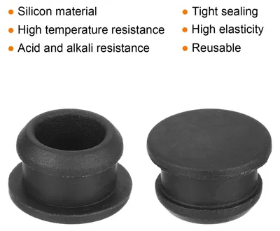 Produktbild von Silikonstopfen Silikon Lochstopfen Gummistopfen Blindstopfen Abdeckstopfen Flush Typ Panel Rund fš¹r wasserdichte Dichtungsstopfen 12 mm Durchmesser Schwarz, Packung mit 6