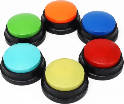 Produktbild von Buzzer mit Aufnahmefunktion, Intelligenzspielzeug für Hunde, Haustier Talking Training Antwort Buzzer, 30 Sekunden Aufnahme &Wiedergabe (6 Stück)