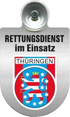 Produktbild von Einsatzschild Windschutzscheibe incl. Saugnapf - Rettungsdienst im Einsatz - incl. Wappen nach Wahl - 309354 Color - Region Thüringen