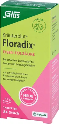 Produktbild von Salus Kräuterblut Floradix Eisen Folsäure Tabletten 84 St
