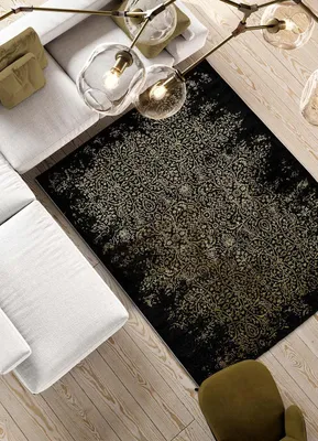 Produktbild von ATTICGO Kurzflorteppich GOLD Abstrakt in Schwarz, 120x170 cm