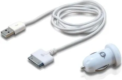 Immagine prodotto di Caricabatterie da auto USB Conceptronic con cavo di collegamento Apple a 30 pin