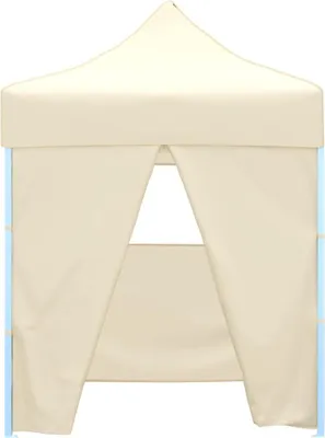 Produktbild von vidaXL Profi-Partyzelt Faltbar mit 4 Seitenwänden 2×2m Stahl Creme
