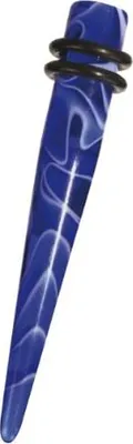 Produktbild von Piercing Ohr Expander Dehnungstab Acryl Marble Dehnstab Vhma.blau.3mm