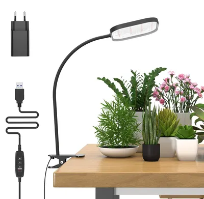 Obrázok produktu pre 10W LED rastová lampa s plným spektrom – 264 LED, 5 úrovní jasu, automatický časovač