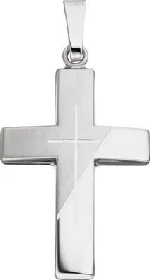 Produktbild von Anhänger Kreuz 925 Sterling Silber matt Kreuzanhänger Silberanhänger Silberkreuz