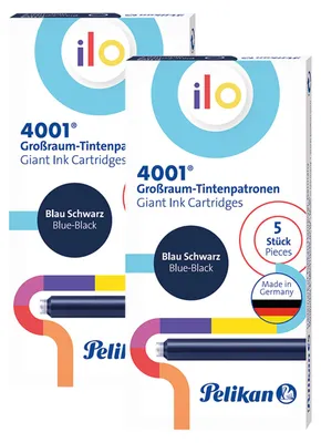 Produktbild von Pelikan Tintenpatrone für Füllhalter Blau-Schwarz 2x 5er Pack