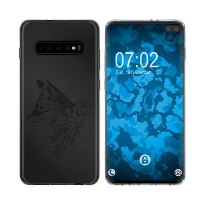 Produktbild von PhoneNatic Case kompatibel mit Samsung Galaxy S10 Plus Silikon-Hülle Floral Fuchs M1-1