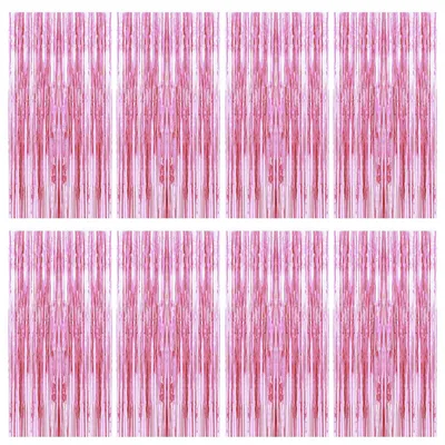 Image de Rideaux scintillants roses pour décoration de mariage et d'événements, lot de 8