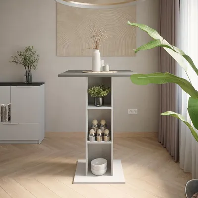 Produktbild von Vicco Bartisch Repose, 75 x 75 cm, Anthrazit/Weiß