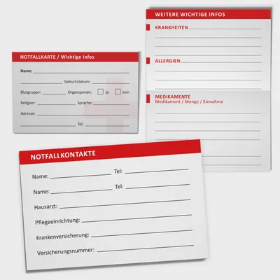 Produktbild von iSecur Notfall Kontaktkarten 10 Stück I hin873