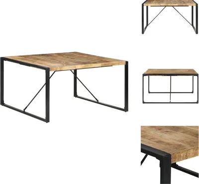 Immagine prodotto di vidaXL Tavolo da pranzo 140x140x75 cm Legno di mango grezzo - Tavoli da pranzo