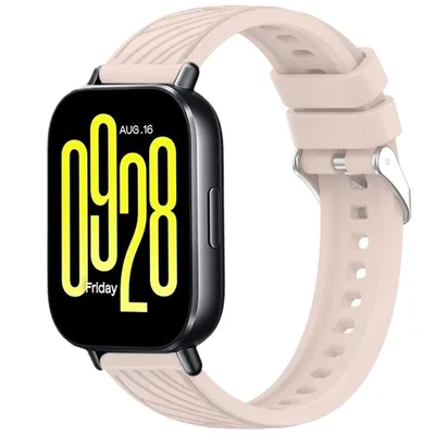 Image de Pour Xiaomi Redmi Watch 5 Active Bracelet de remplacement en silicone à structure rayée 22 mm Rose