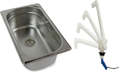 Immagine prodotto di Lavello in acciaio inox Lavello per campeggio Lavello per caravan 265x160x100 + rubinetto