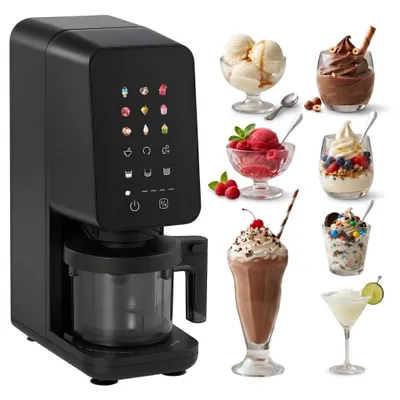 Produktbild von 4Swiss IB026 FlurryKing Eismaschine Eiscreme Maschine - Softeismaschine Slush Maschine Ice Cream Maker Gelato Sorbet Frozen Joghurt BPA-Frei Schwarz