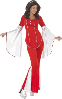 Produktbild von 70er Jahre Kostüm Disco Damenkostüm Super Trooper rot Gr. 36 - 46, Größe:S