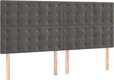 Produktbild von vidaXL Kopfteil Dunkelgrau 200 x 5 x 118/128 cm Samt