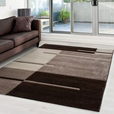 Produktbild von Moderner 3D-Teppich mit Konturschnitt, Hawaii 1310 BRAUN 80 x 300 cm