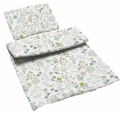 Produktbild von Zweiteiliges Kinderwagen-/Wiegen-Set, Bettdecke + Kissen - Wildblumen