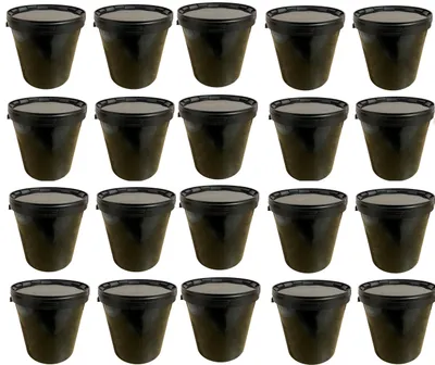 Produktbild von SILPLAST Eimer mit Deckel 30L x 20 Kunststoffeimer 30 Liter lebensmittelecht stapelbar Plastikeimer leer Schwarz