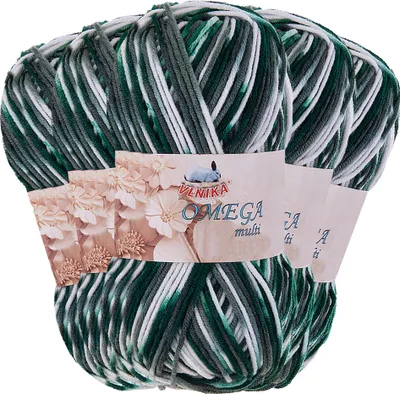 Produktbild von 5 x 100g Strickgarn Omega multi Häkelgarn Acrylwolle Klassikgarn Wolle
