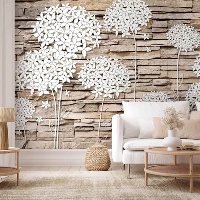 Produktbild von Vlies Fototapete - Flowers on the Stone 150x105 cm Blumen b-C-0034-a-b