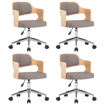 Produktbild von Drehbare Esszimmerstühle 4 Stk. Taupe Bugholz und Stoff