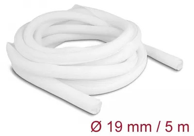 Productafbeelding van Delock gevlochten kabelbescherming, zelfsluitend, 5 meter x 19 mm, wit