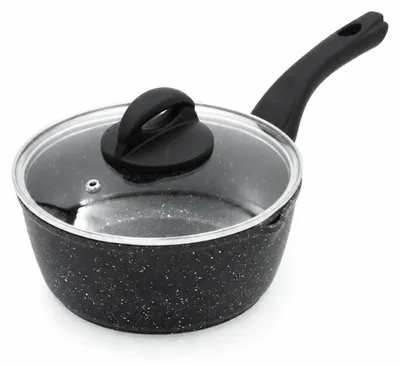 Kochtopf 18 cm mit Deckel, Antihaftbeschichtung, schwarz