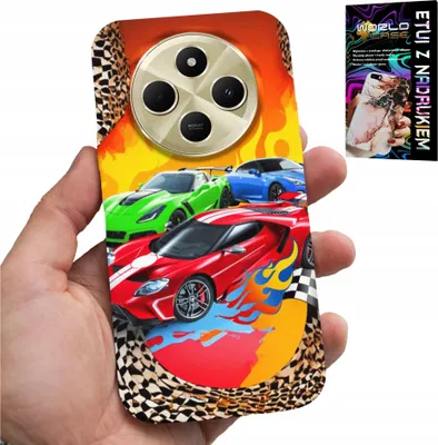 Zdjęcie produktu dla Etui Do Xiaomi Redmi 14C 4G - Dla Dzieci, Samochody Wyścigowe + Szkło