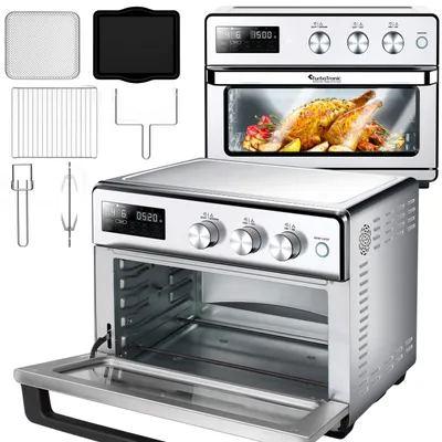 Zdjęcie produktu dla Piekarnik elektryczny frytownica TurboTronic suszarka grzybów owoców dehydrator 32L 1700w Srebrny