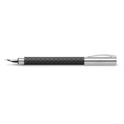 Produktbild von Faber-Castell Ambition Füller Edelstahl schwarz, Schreibfeder M, Schreibfarbe blau