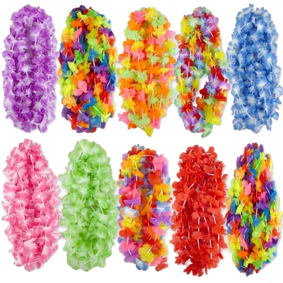 Immagine prodotto di Accessori per collane di fiori, tema hawaiano, decorazioni vivaci per feste, ghirlanda hawaiana, 120 pezzi