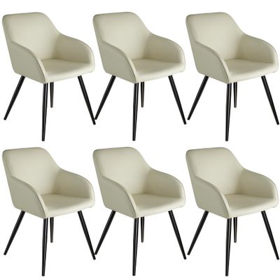 6er Set Esszimmerstuhl Marilyn gepolstert mit Stoffbezug 58 x 62 x 82 cm