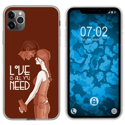 Produktbild von PhoneNatic Case kompatibel mit Apple iPhone 11 Pro Silikon-Hülle in Love Beziehung M3