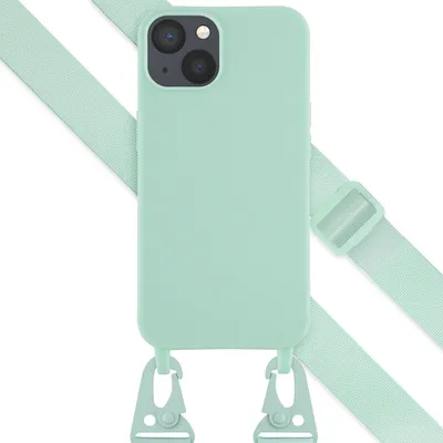 Produktbild von Selencia SilikonHülle mit abnehmbarem Band iPhone 13 - Türkis
