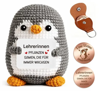 Image de Petit pingouin en bois, porte-bonheur – Idéal comme cadeau pour les enseignantes