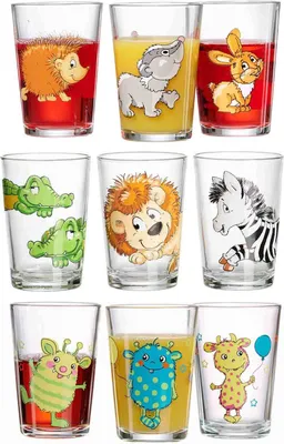 Produktbild von Ritzenhoff & Breker Kinderbecher mit Motiv 9er Set Wald/Zoo/Monster