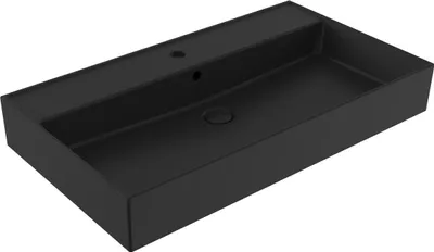 Produktbild von SAT EDGY Waschbecken 80 cm eckig, schwarz matt
