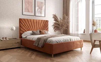 Produktbild von Polsterbett SUNNY mit Bettkasten 160x200 cm, Beine: Buche Magic Velvet 2242