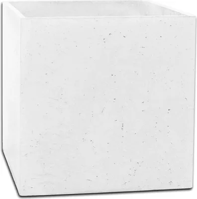 Zdjęcie produktu dla Donica Betonowa Zewnętrzna Na Dwór Z Otworami Zadora BOX M 45x45x45 biały