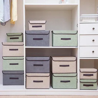 Image de Organiseur de vêtements en tissu, lot de 12, 36 cm x 26 cm, boîte de rangement