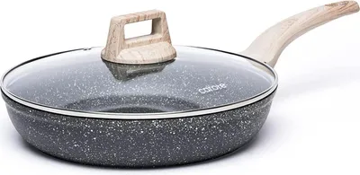 Image de CAROTE poêle à frire 26cm : forme profonde, revêtement anti-adhésif, couvercle, induction